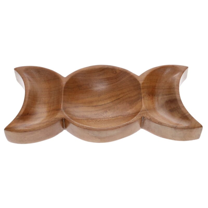 Teak Wood Bowl - Triple Moon