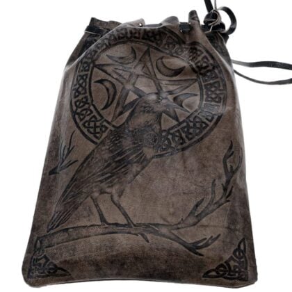 Leather bag- Raven Pentacle