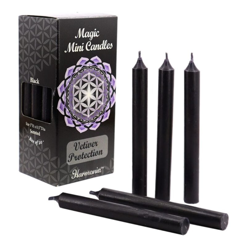 Magic Mini Candles - Protection Black Vetiver Scented 20pk