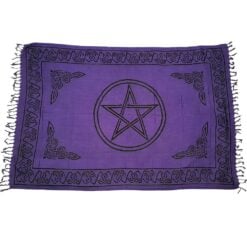 Altar Cloth - Pentacle Purple Cotton