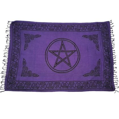 Altar Cloth - Pentacle Purple Cotton