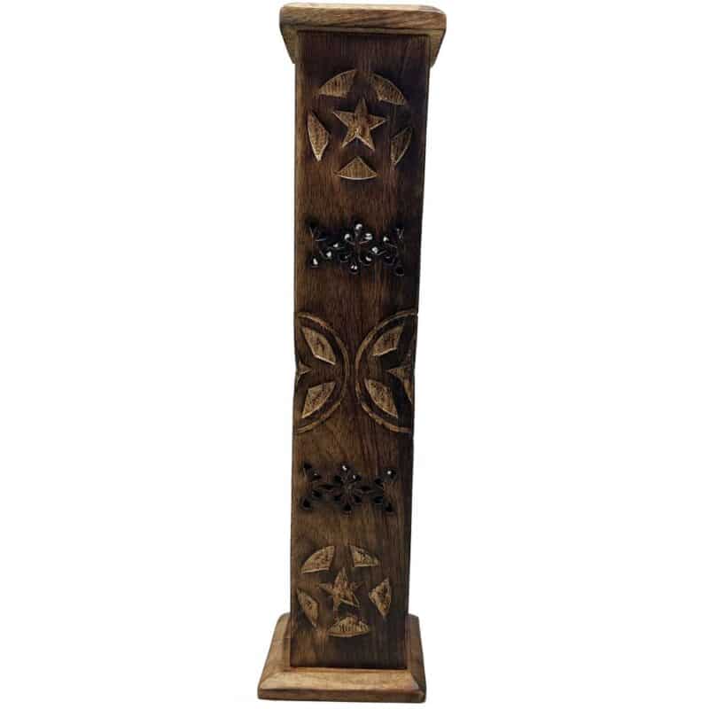 Box Incense Tower - Pentacle Metal Inlay