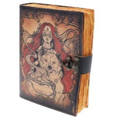 Cauldron Witch Print Leather Journal
