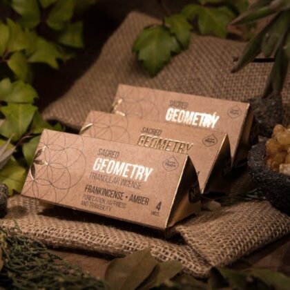 Sacred Geometry Frankincense and Amber Triangular Incense