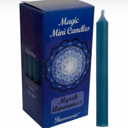 Magic Mini Candles - Awareness Dark Blue Myrrh Scented 20pk