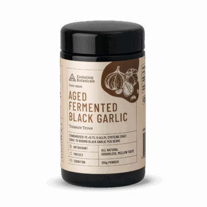 Aged Fermented Black Garlic 120g - Evolution Botanicals
