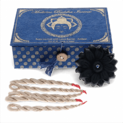 Juniper -  Cord Incense and Lotus Burner