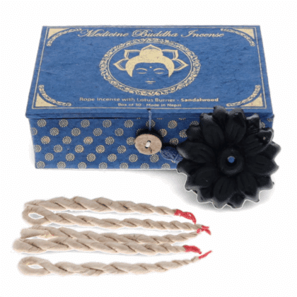 Sandalwood - Cord Incense and Lotus Burner