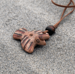 Condor Shaped Clay Whistle Necklace