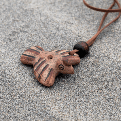 Condor Shaped Clay Whistle Necklace