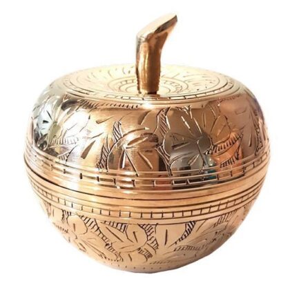 Brass Engraved Apple Pot