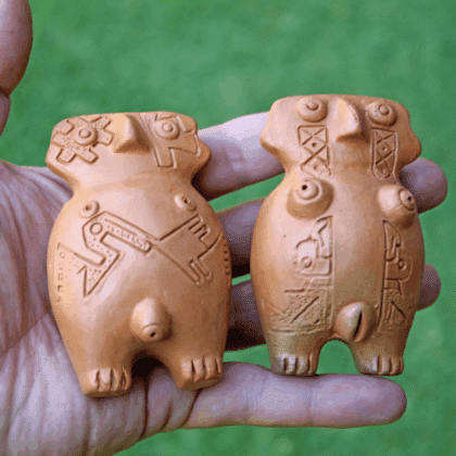 Pachamama and Pachatata Ceremonial Shamanic Rattle