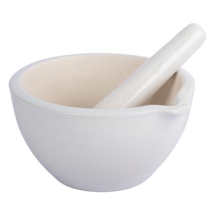 Mortar and Pestle - White Ceramic