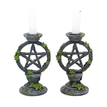 Wiccan Pentagram Candlesticks