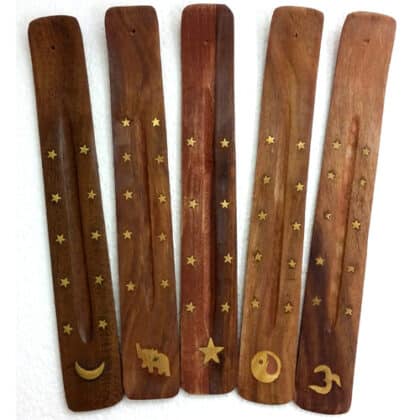 Wooden FLAT ASH CATCHER with Brass Inlay 25cm