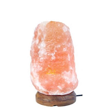 12V Himalayan Salt Lamp 3-4Kg NATURAL Wooden Base